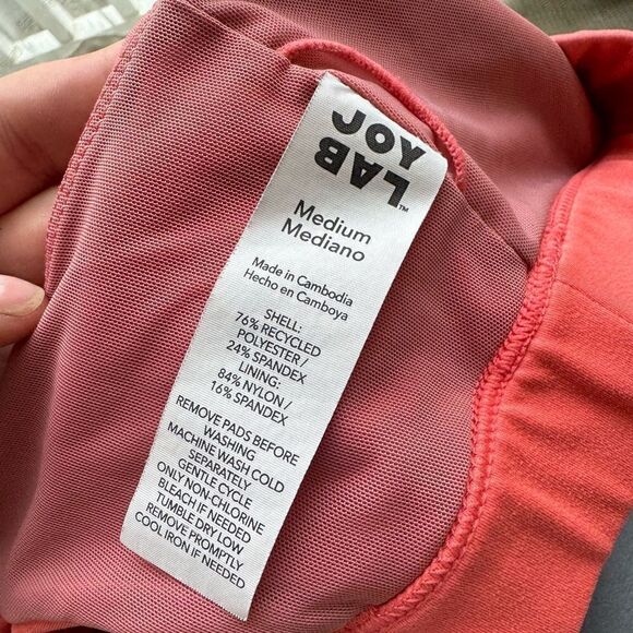 Joy Lab Pink/Coral Sports Bra Size Medium - Picture 8 of 8